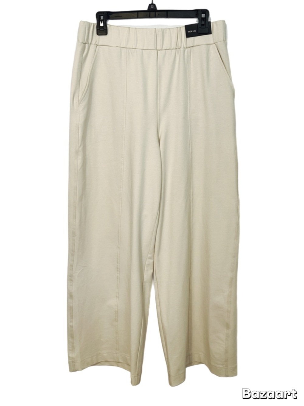 High Rise Wide-Leg Knit Pants in Cream, Maurices, NEW